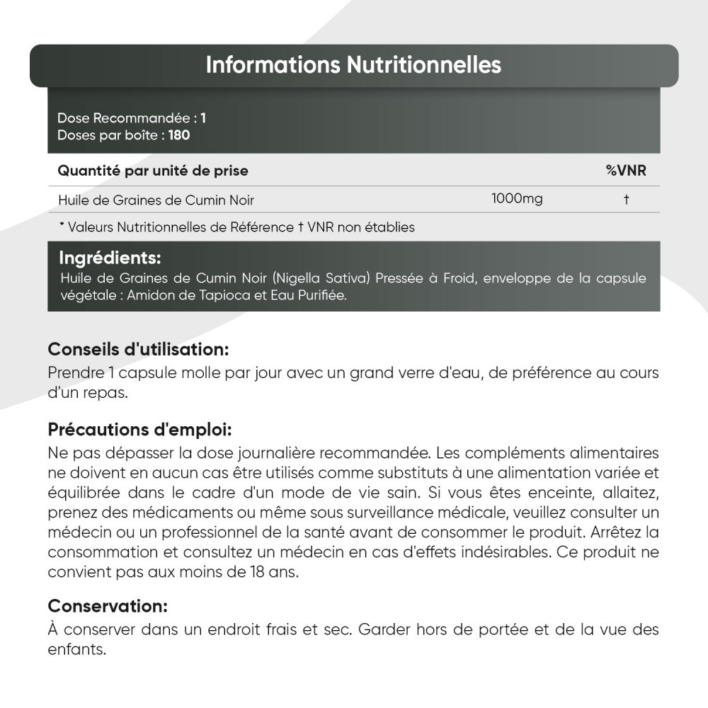 Huile de nigelle pressée à froid